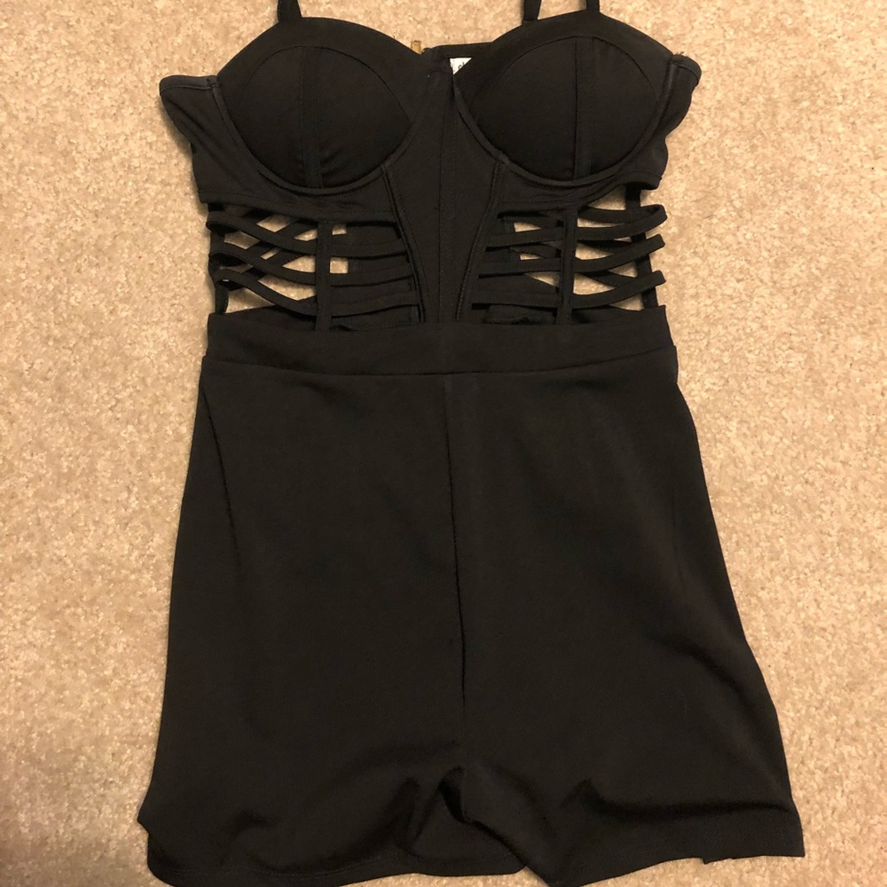 Charlotte Russe black romper with cut outs